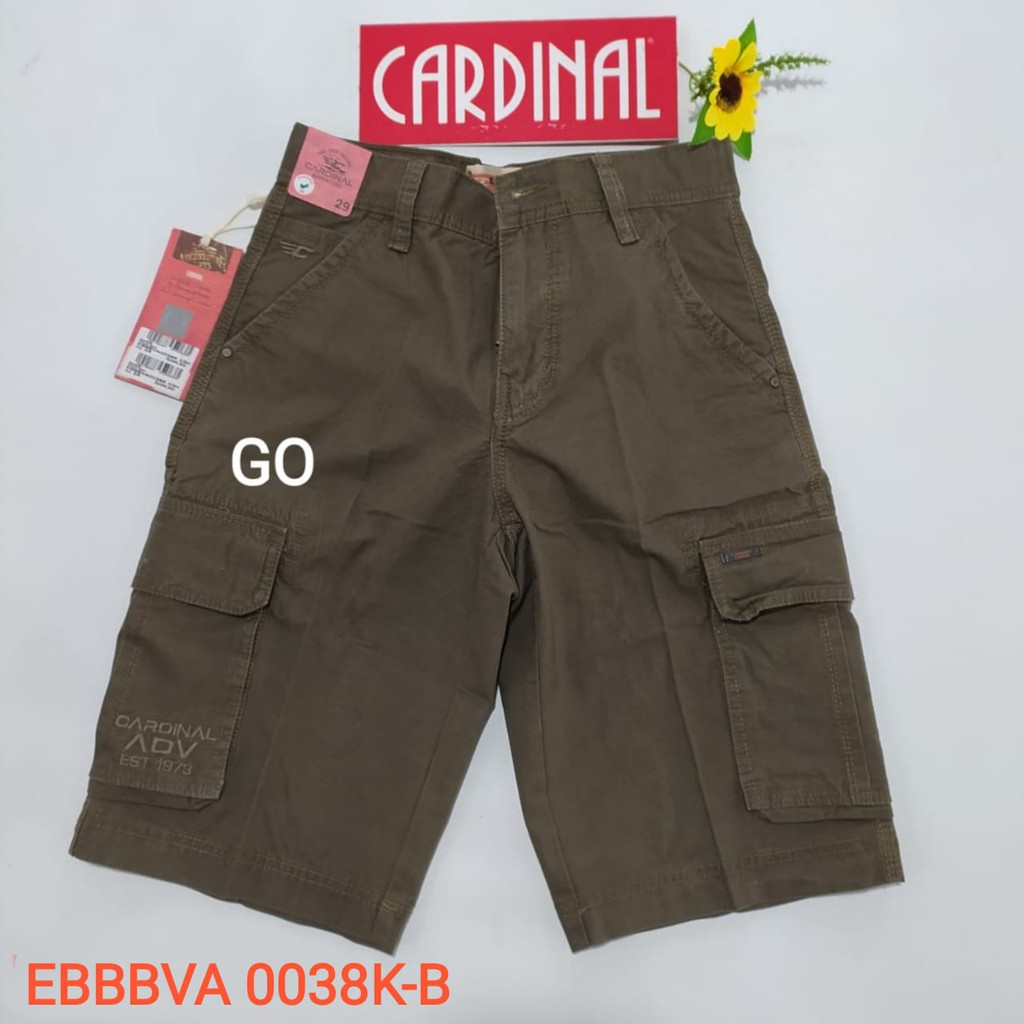 gof CARDINAL EBBBVA Pakaian Pria Celana Pendek Cargo Kempol Katun Polos Casual Original Bawahan Pria