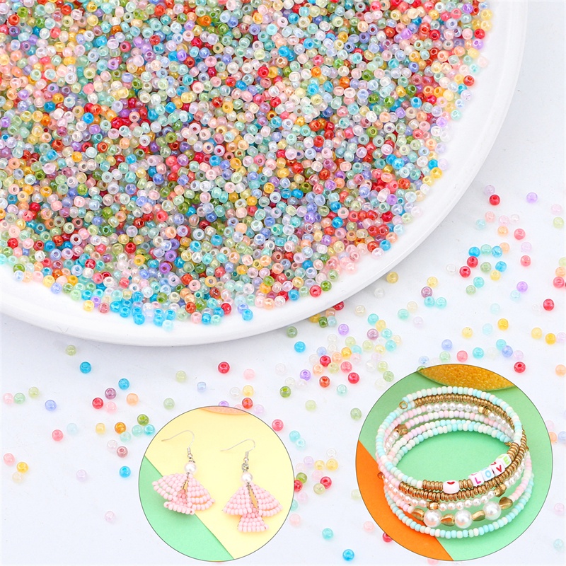 660pcs Manik-Manik Kaca Ukuran 2mm Aneka Warna Untuk Membuat Perhiasan Anting Gelang