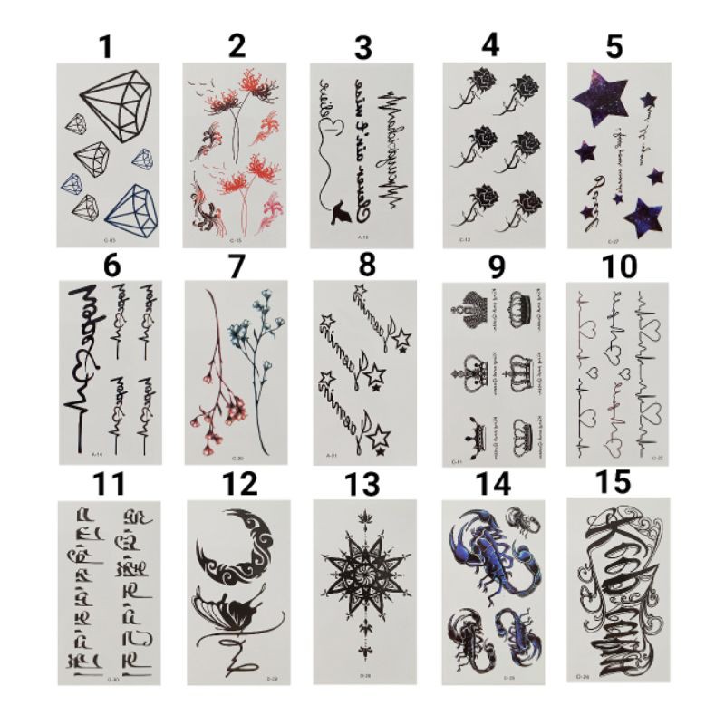 

TATTOO STICKER WATERPROOF / UKURAN 10 CM x 6 CM / HARGA SATUAN