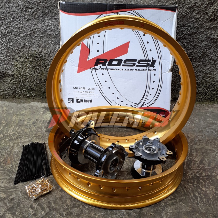 Velgset Gold Supermoto CRF 150 L Velg Velk CRF150 Tromol Hitam Silver