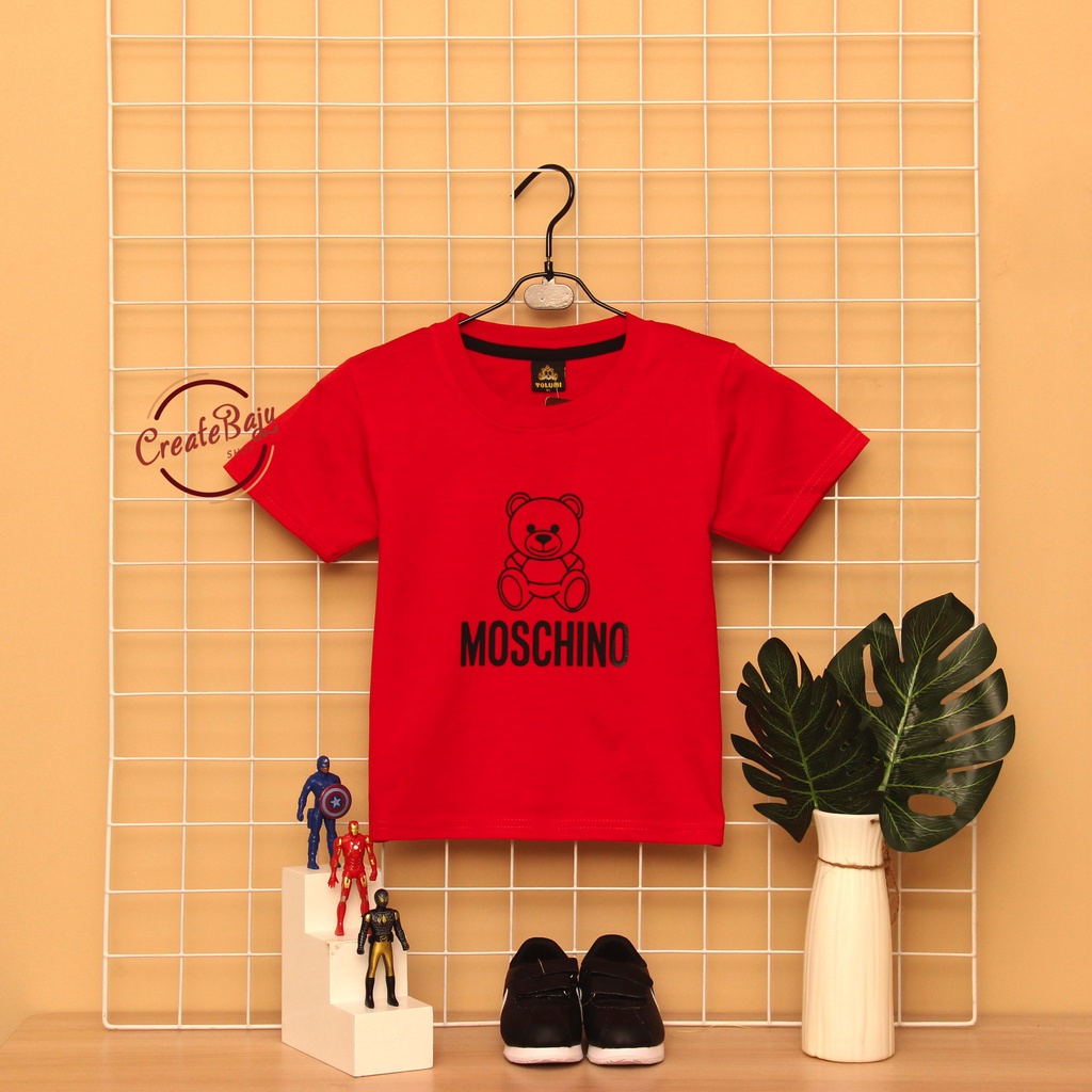 CUSTOM KAOS ANAK LAKI MOSCHINO 1-7 TAHUN BAJU ATASAN ANAK LAKI FASHION TERMURAH BAHAN KATUN