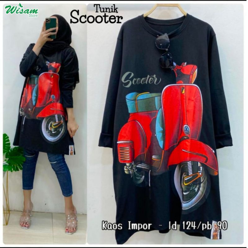 TUNIK SCOOTER VESPA SKUTER KAOS IMPORT JUMBO OVERSIZE BY WISAM 24 12