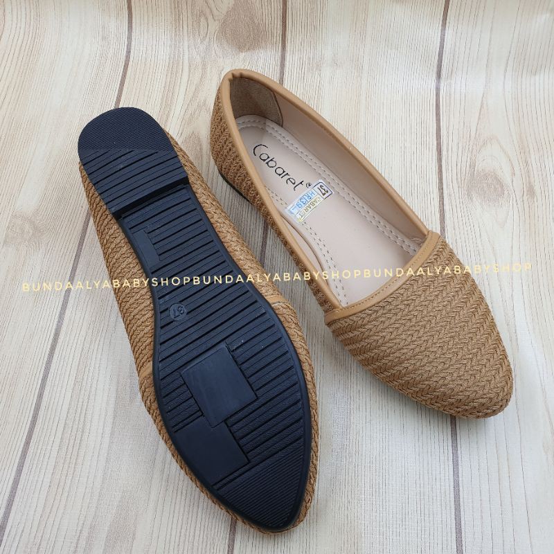 Sepatu Wanita Slip on Casual Flatshoes CABARET - Sepatu Wanita Premium Size 37 - 40 COKLAT -Sepatu Flatshoes Suede Simple