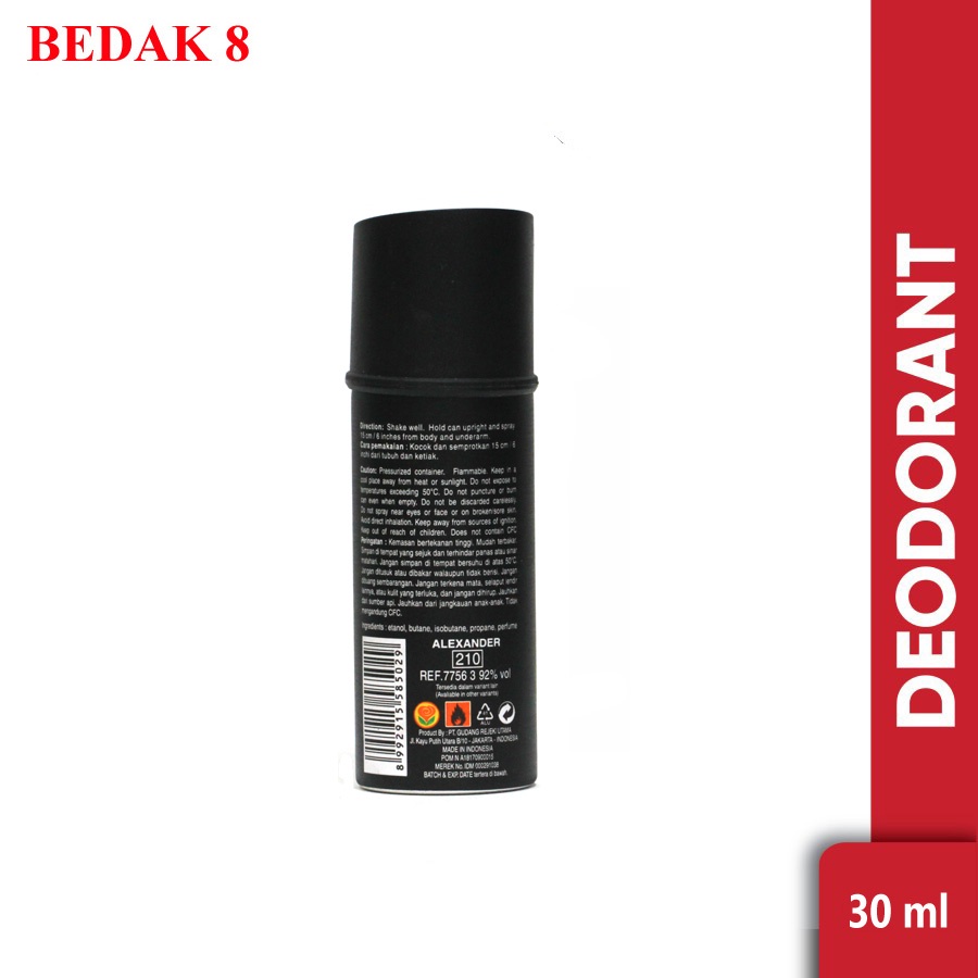 AXL Alexander Deodorant Spray Black 30 ml/ Parfum AXL Alexander Hitam