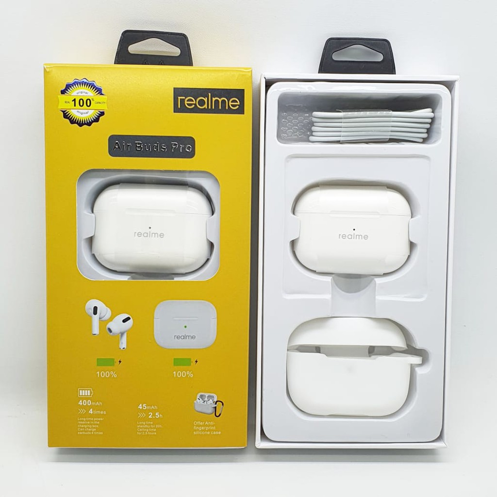 Headset Bluetooth Realme Air Buds Pro + Case Wireless Earphone Bluetooth Realme Can Rename And GPS