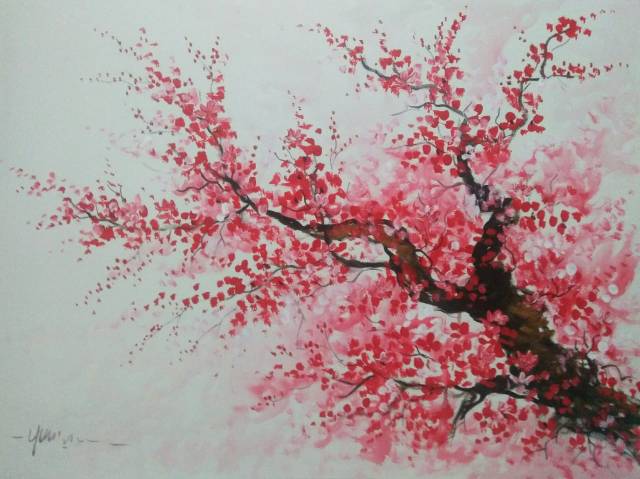 Lukisan bunga sakura