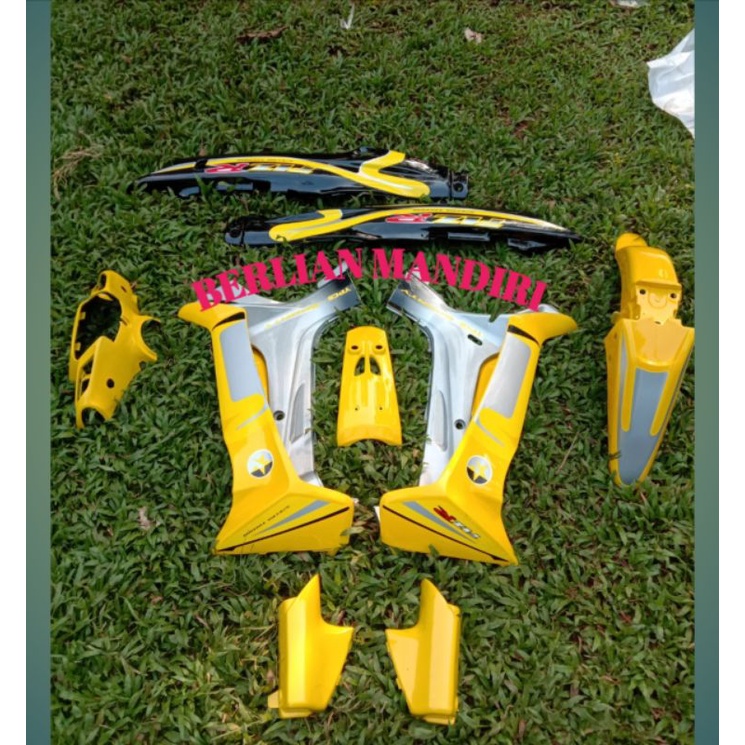 cover body halus depan belakang fizr f1zr caltex hitam kuning silver full set halus