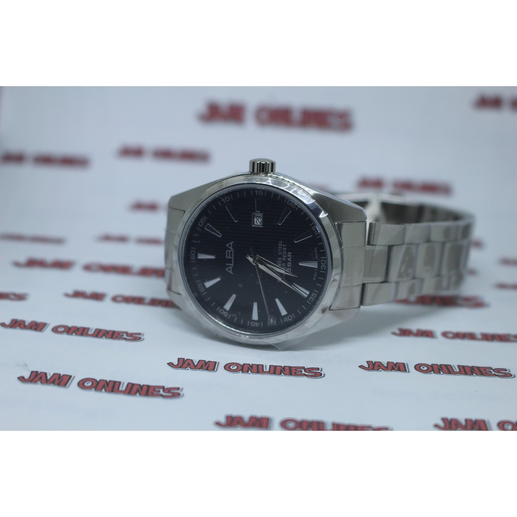 Alba mens AG8387 Jam Tangan Pria original AG8387X1 Silver Black