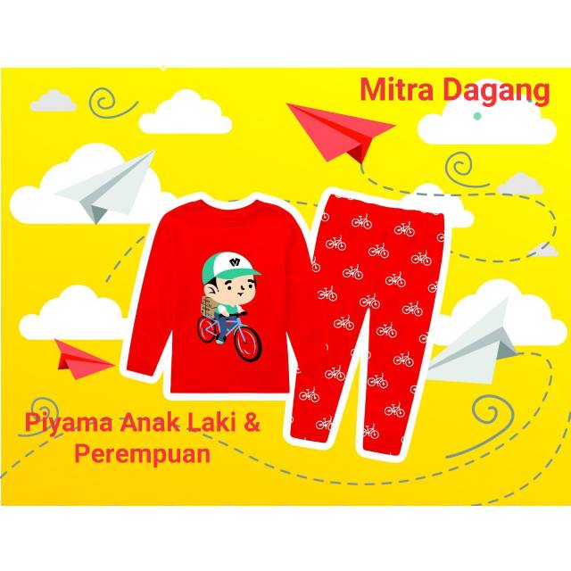 Baju Setelan Anak / Piyama Anak Lucu Motif Mr Postman