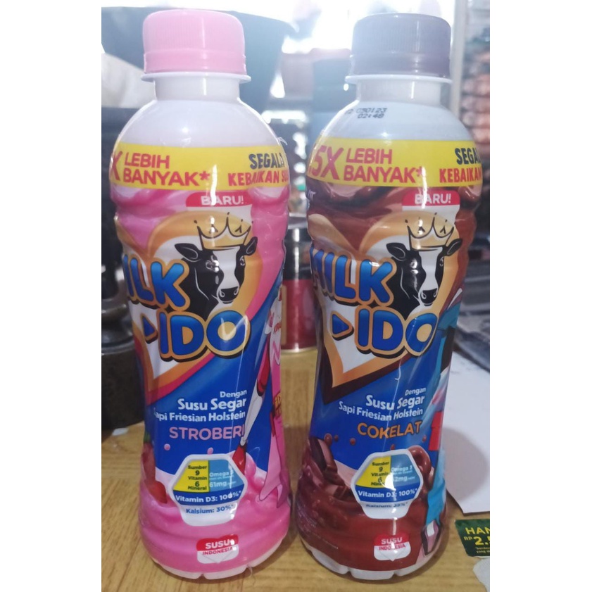Susu Segar Milkido Botol 300 ml Dengan 2 Varian Rasa