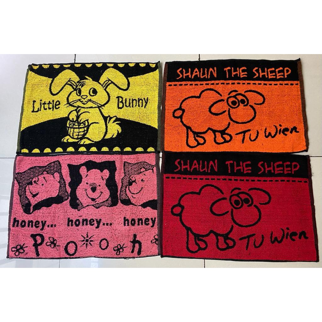 Keset Kaki Handuk Gambar Corak Warna Tua ukuran 45x70cm Keset Lantai Alas Lantai Keset Kaki Handuk Tebal Serap Air