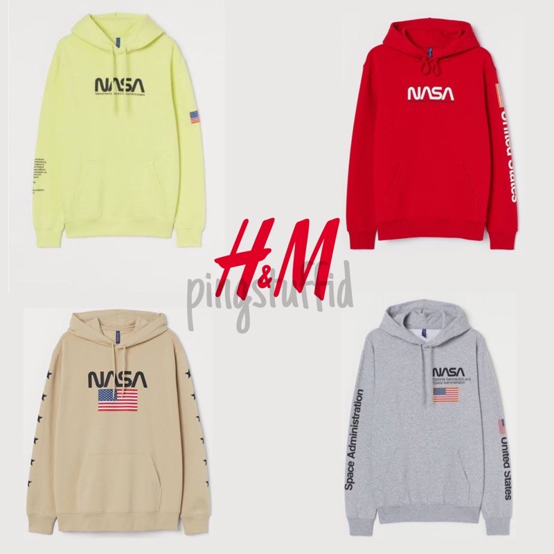 HOODIE H&M NASA FLAG SWEATER HNM || SWEATER OVERSIZE HOODIE PRIA WANITA