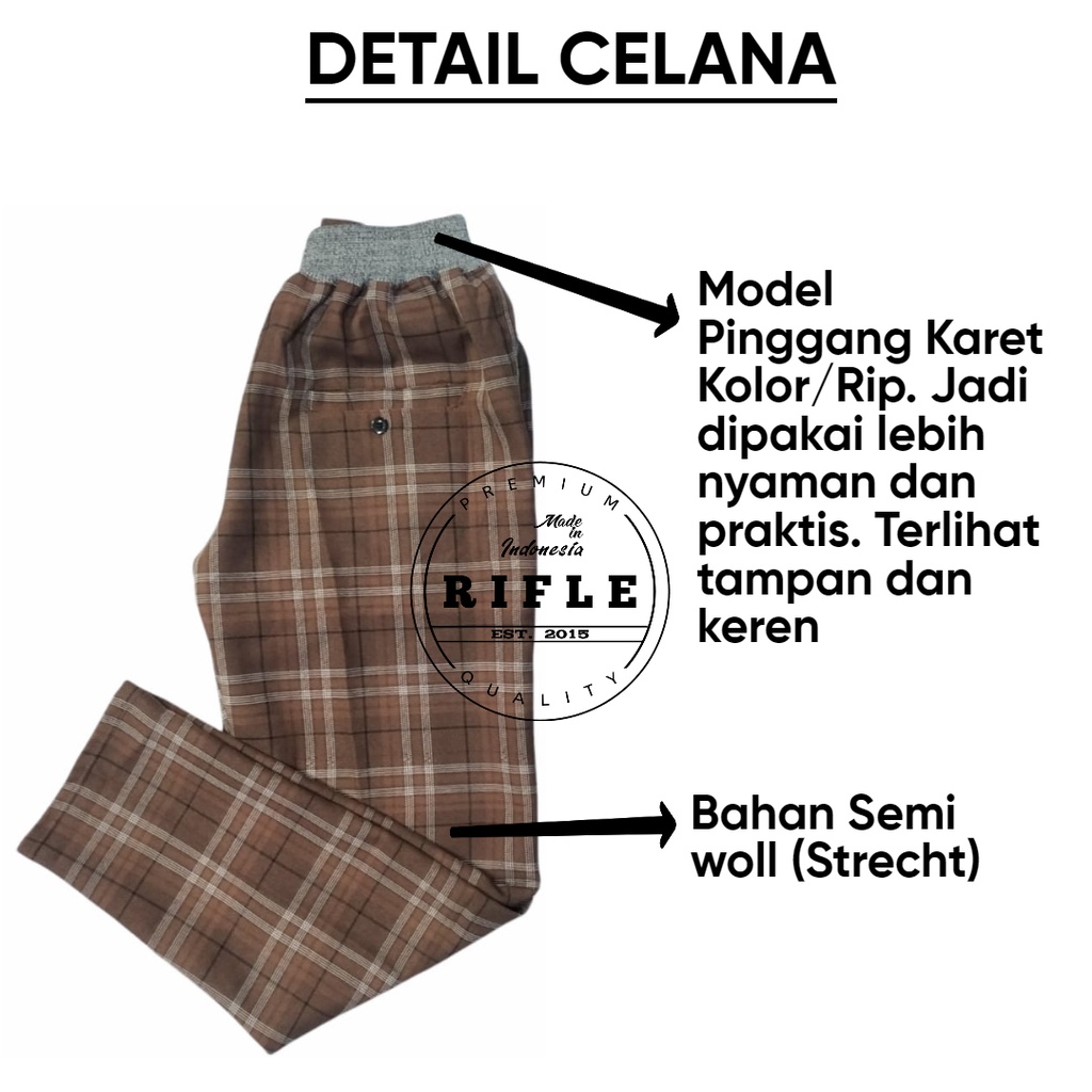 CELANA PANJANG TARTAN KOTAK-KOTAK PRIA