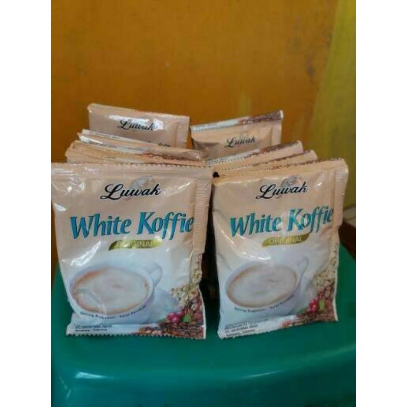 

Kopi Luwak White Koffie isi 10pcs @ 20gr (1renteng isi 10pcs) Kopi Putih White kopi cofe coffee