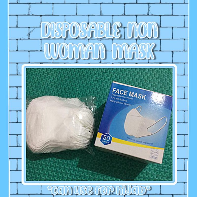 Disposable non woven mask/ Masker Duckbill per box isi 50 Pcs.