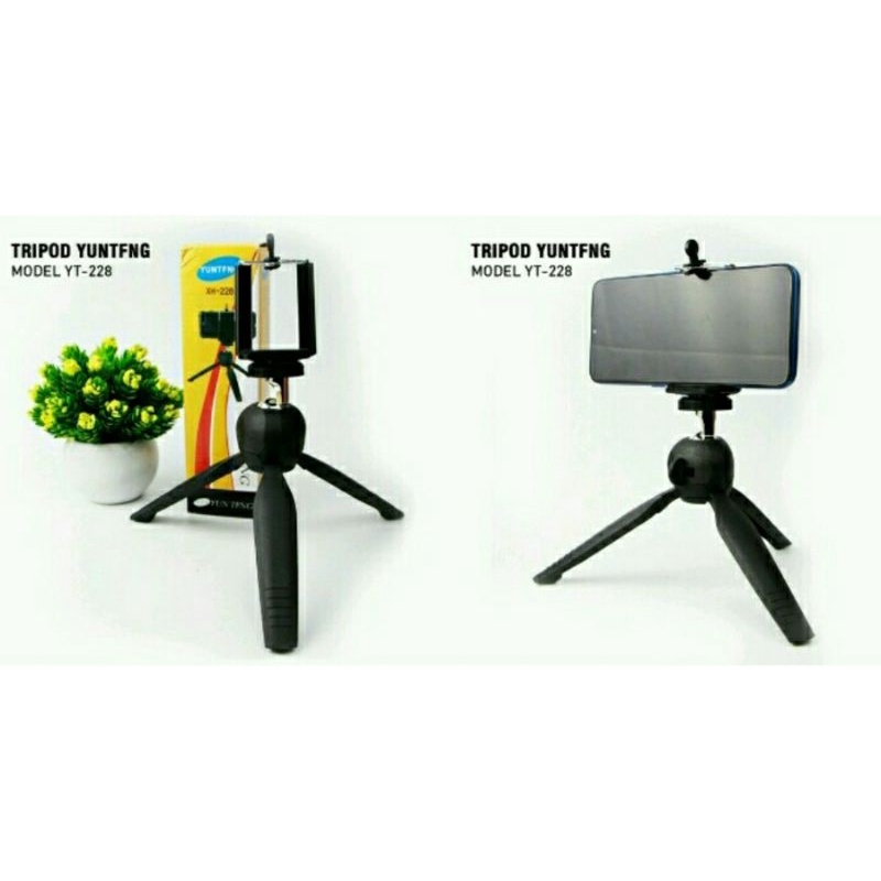 Tripod Mini YT228 + Holder U Tatakan Handphone Tripod Pendek