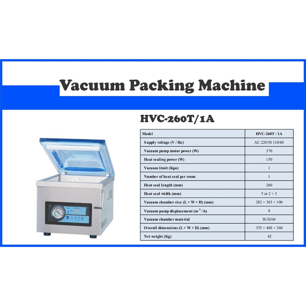 Vacuum Sealer plastik Otomatis HVC 260T 1A Hualian mesin kemasan sedot udara