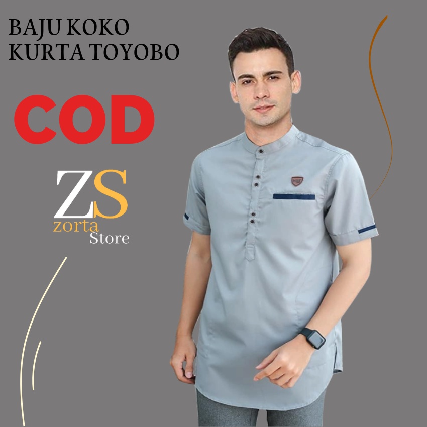 Baju Koko Pria Kurta Bahan Toyobo Original Bahan Tebal Nyaman Adem Kekinian dan Termurah