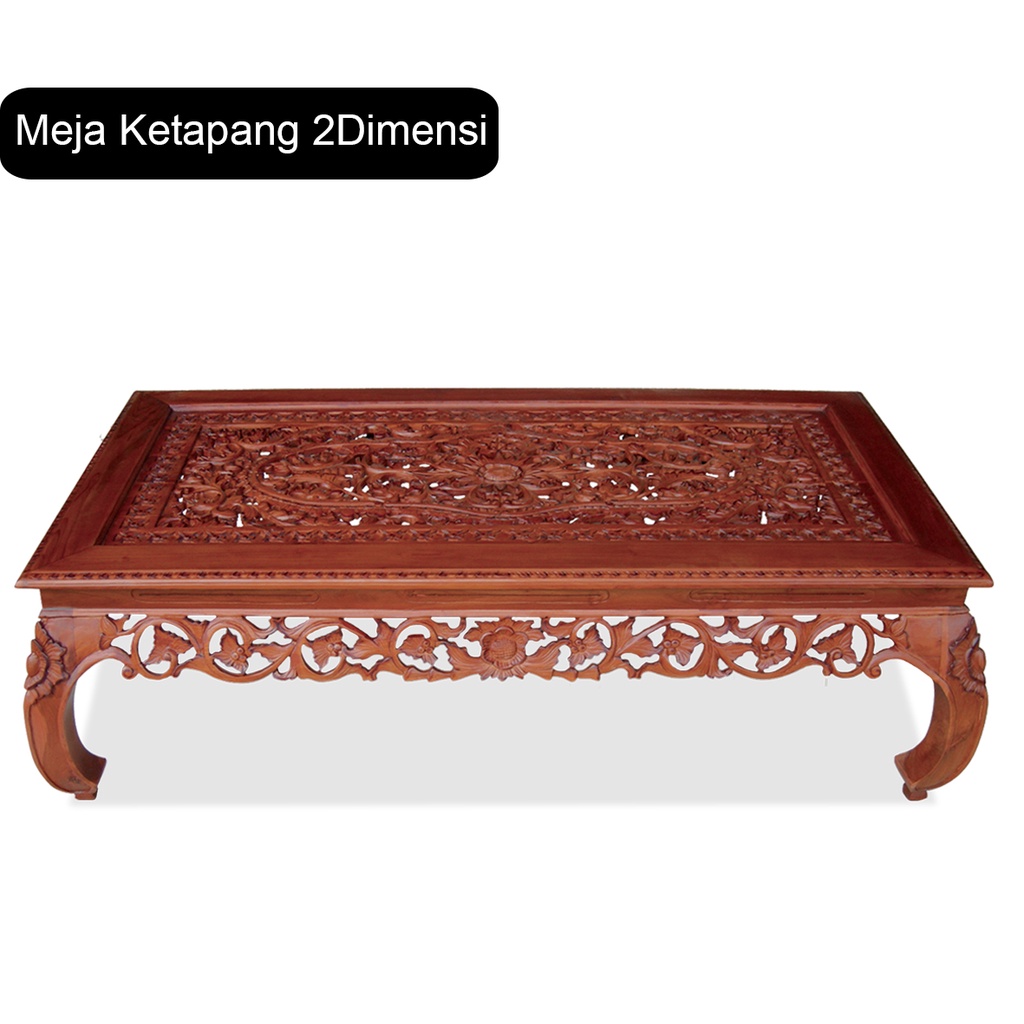 MEJA KETAPANG 2 DIMENSI KAYU JATI JEPARA / MEJA TAMU