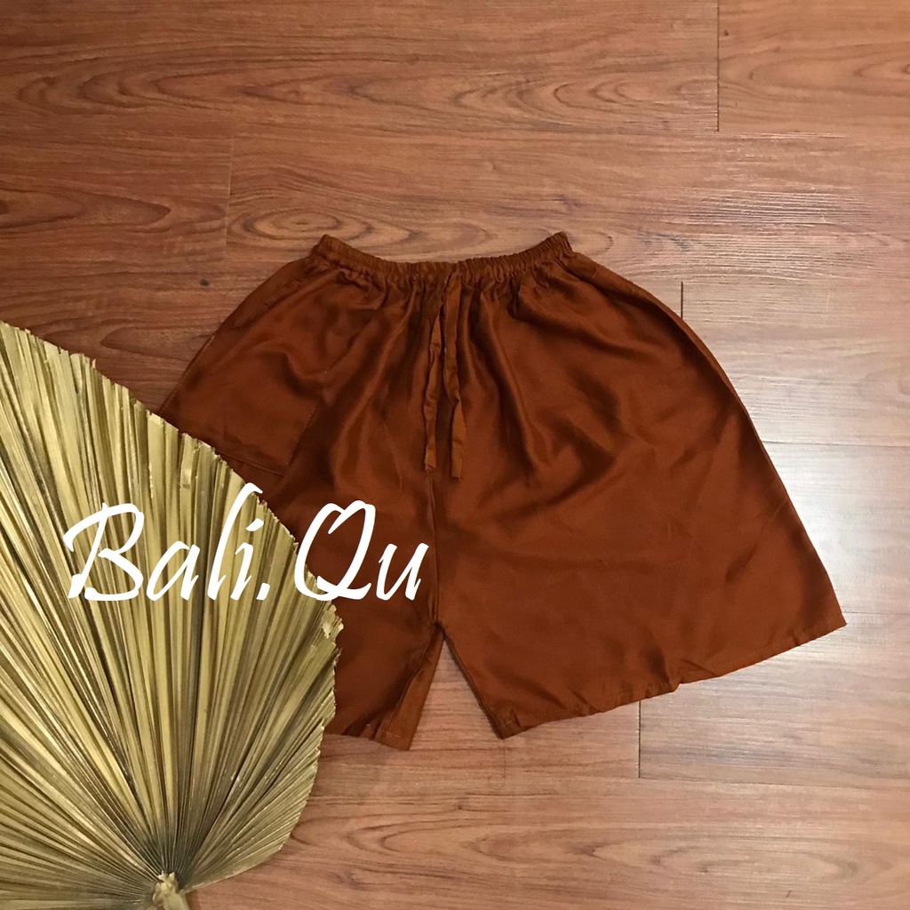 Celana Pendek Polos Jumbo Bali-COKELAT MUDA