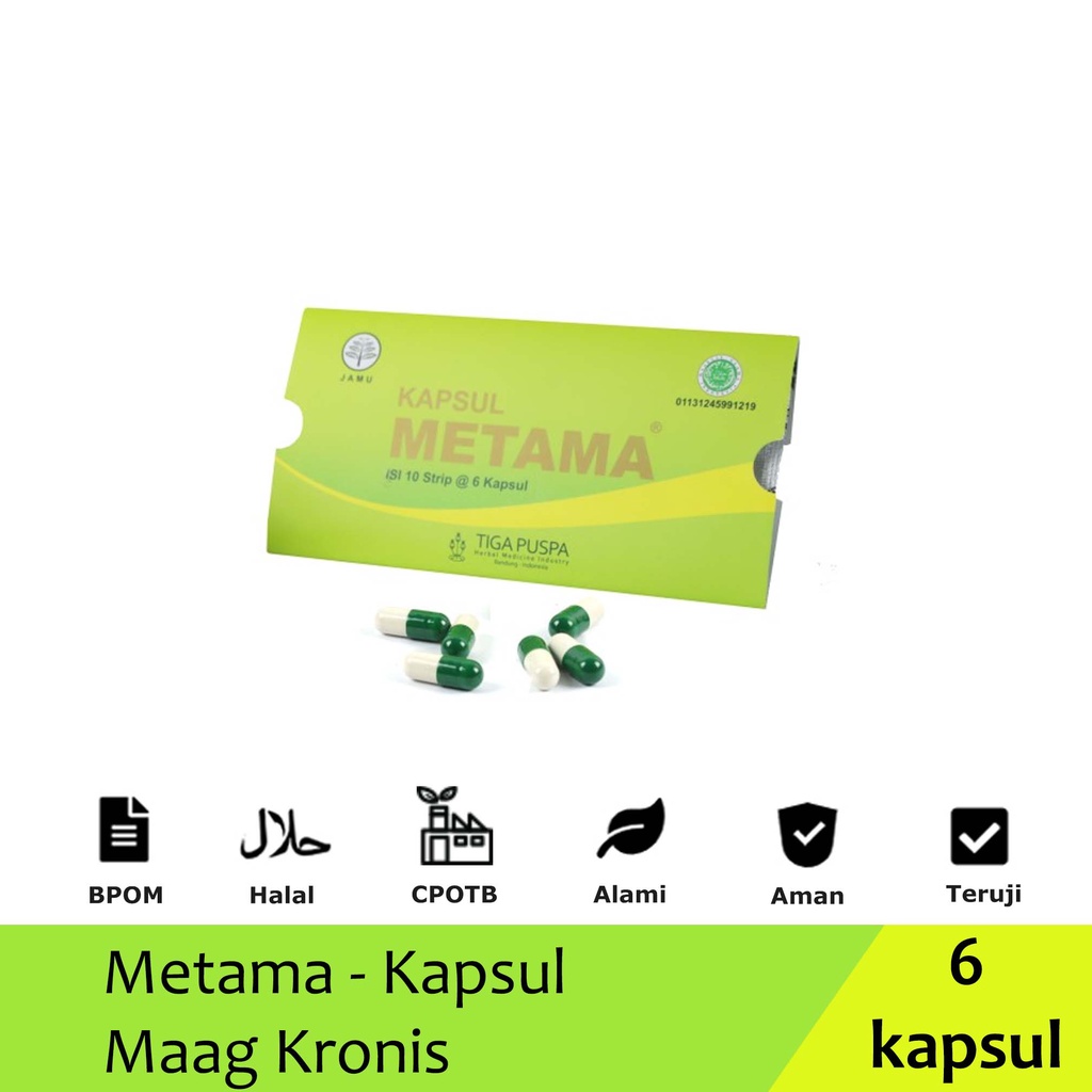 

Obat Asam Lambung Ampuh dari Metama 1 Strip/Amplop isi 6 Kapsul