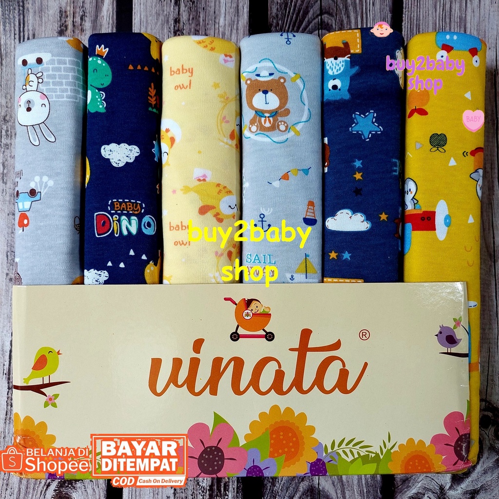 Bedong bayi Vinata bahan katun premium kualitas terbaik super comfort &amp; Soft isi 6 PCS