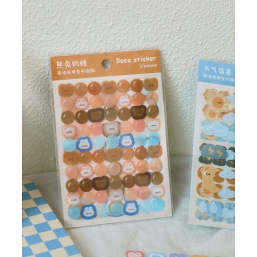 Sticker Deco Diary Aesthetic  3 pcs/pack Dekorasi Hias Jurnal Planner | Setiker Tempelan DIY Scrapbo