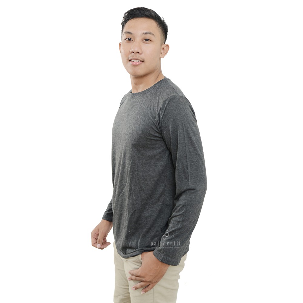 Kaos Hitam Lengan Panjang Misty Twotone 30s / Kaos Polos Hitam / Kaos Hitam Polos