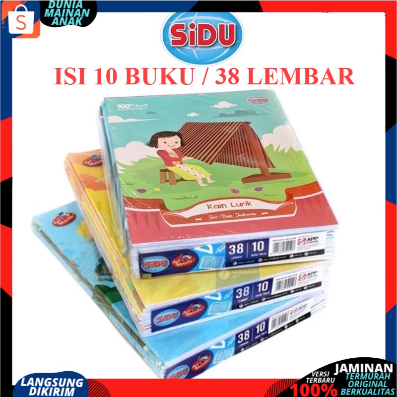 10 Buku Tulis Sidu isi 38 lEMBAR  SINAAR DUNIA 1 PACK ISI 10