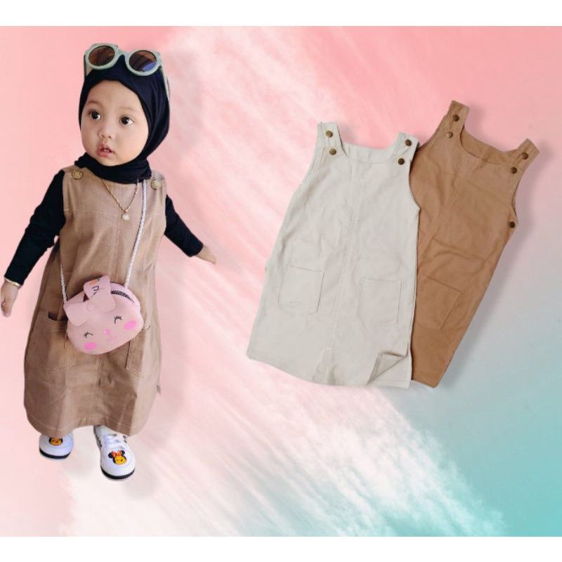 Overall Dress Anak 1 - 5 Tahun / Overall MIDI / Outer Dress Anak / Dress Hijab Anak
