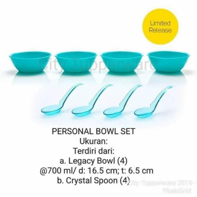 Tupperware Personal Bowl Set 700Ml Mangkok