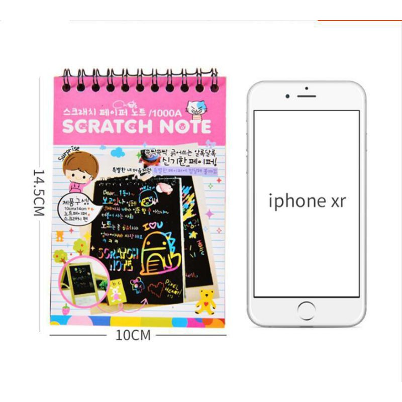 MAINAN EDUKASI KOREAN SCRATCH NOTE 4,5 x 10 CM