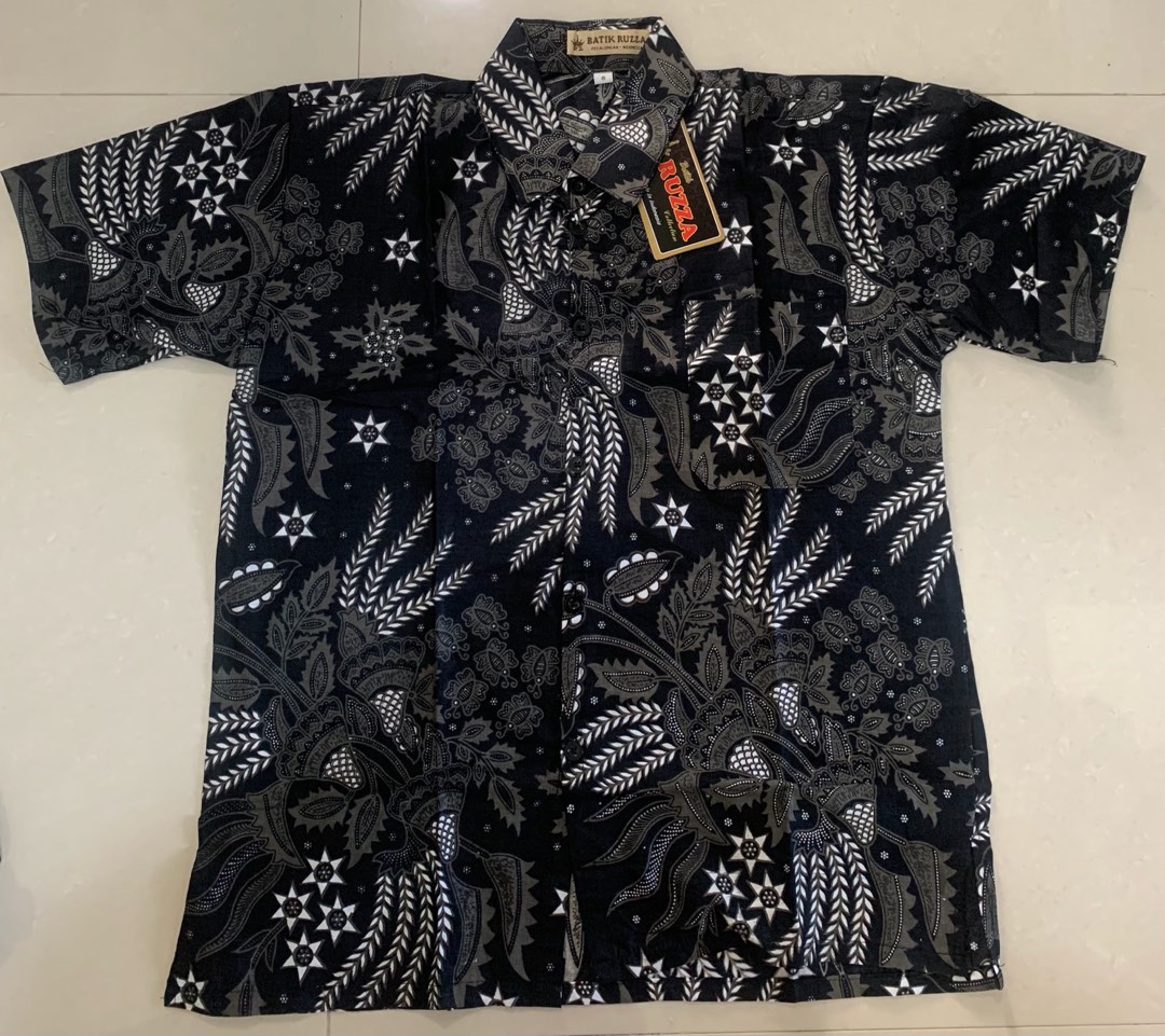 Ruzza Batik Anak Ukuran 0-15 Tahun Kemeja Laki-laki Balita Sd Smp Motif Manggar Abu Sogan Couple