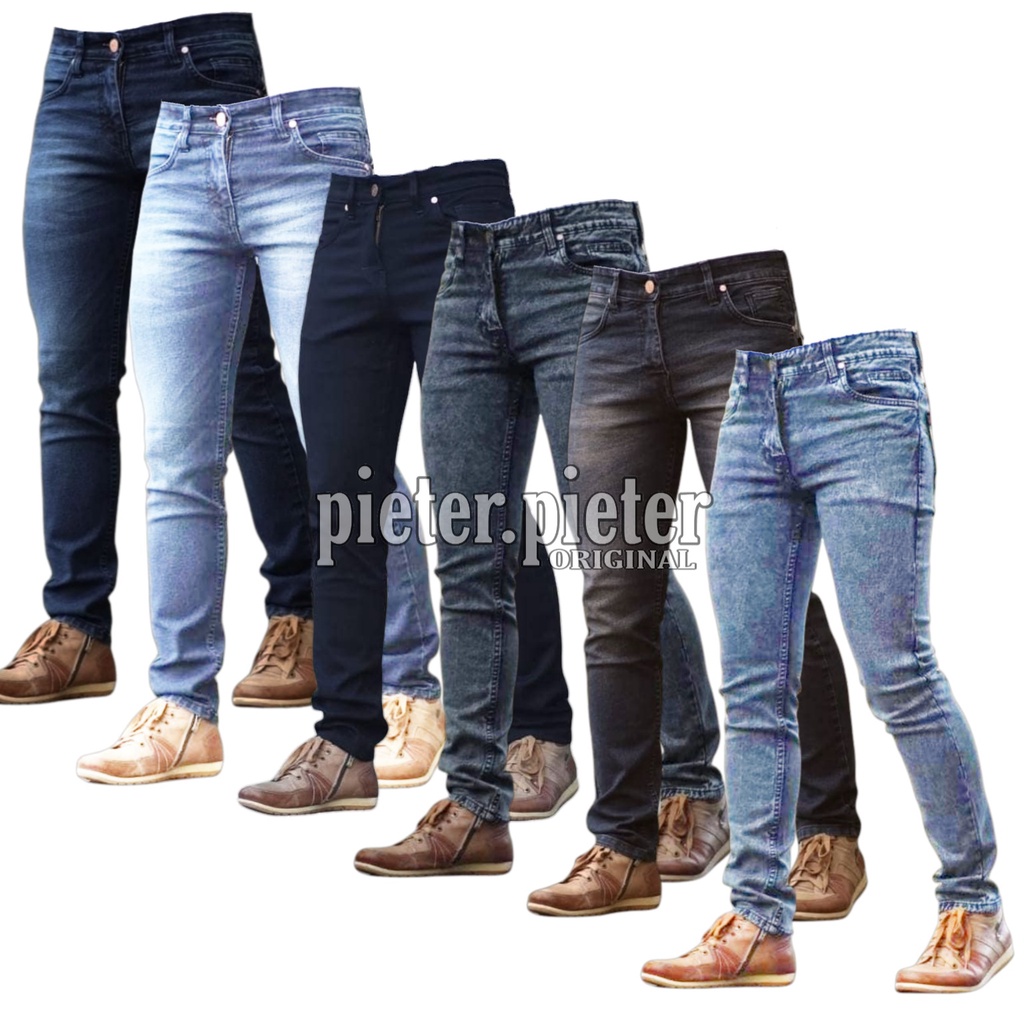 Celana jeans Pria Model Skinny Pensil Bahan Stetch Mulur Elastis Murah