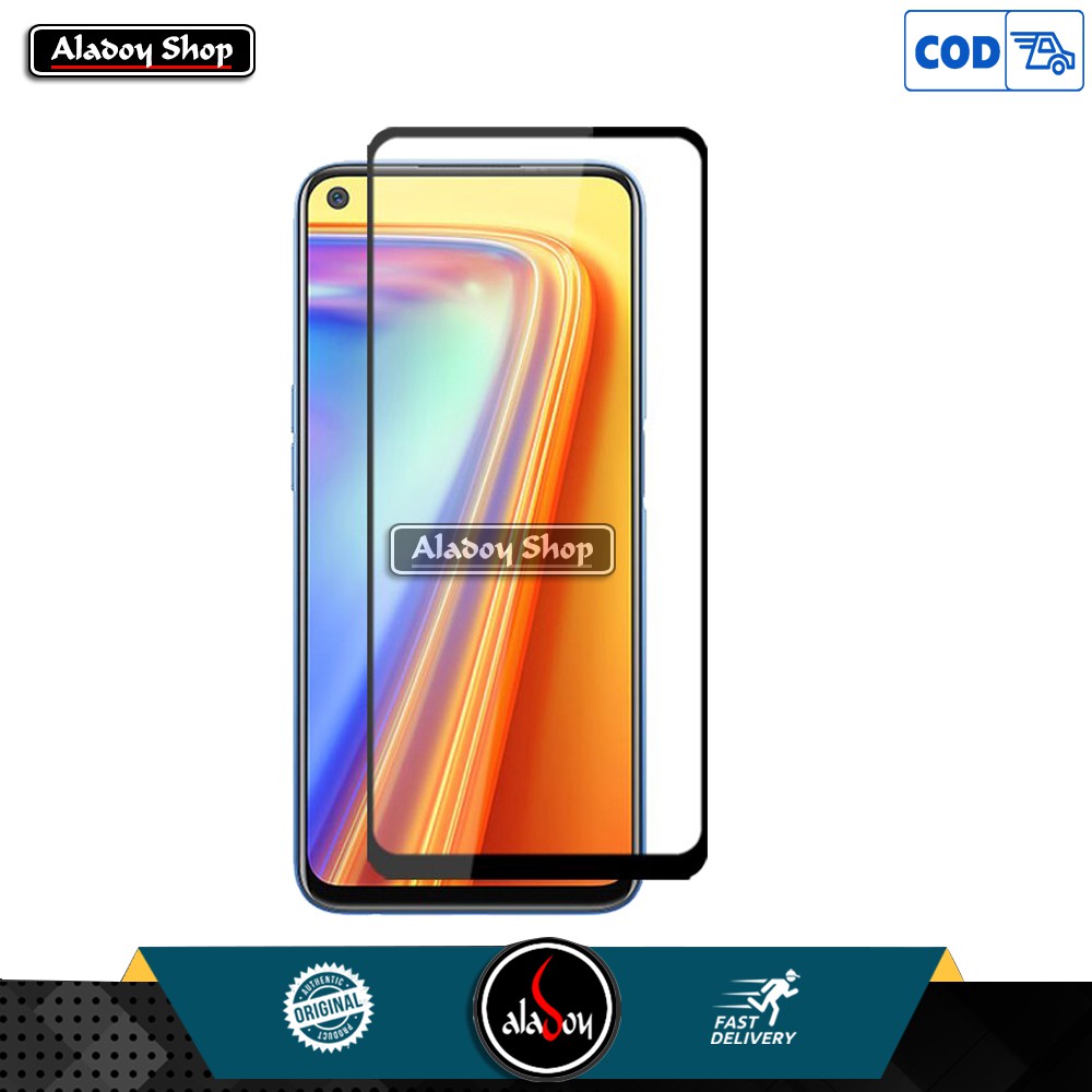 3 IN 1 Case Realme 7 + Tempered Glass Anti Gores Layar + Skin Carbon 3D Back Premium Casing