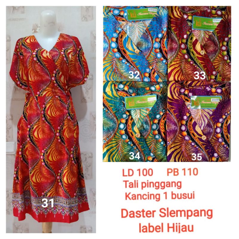 Daster Slempang Kencana Ungu LD 100 cm label Hijau