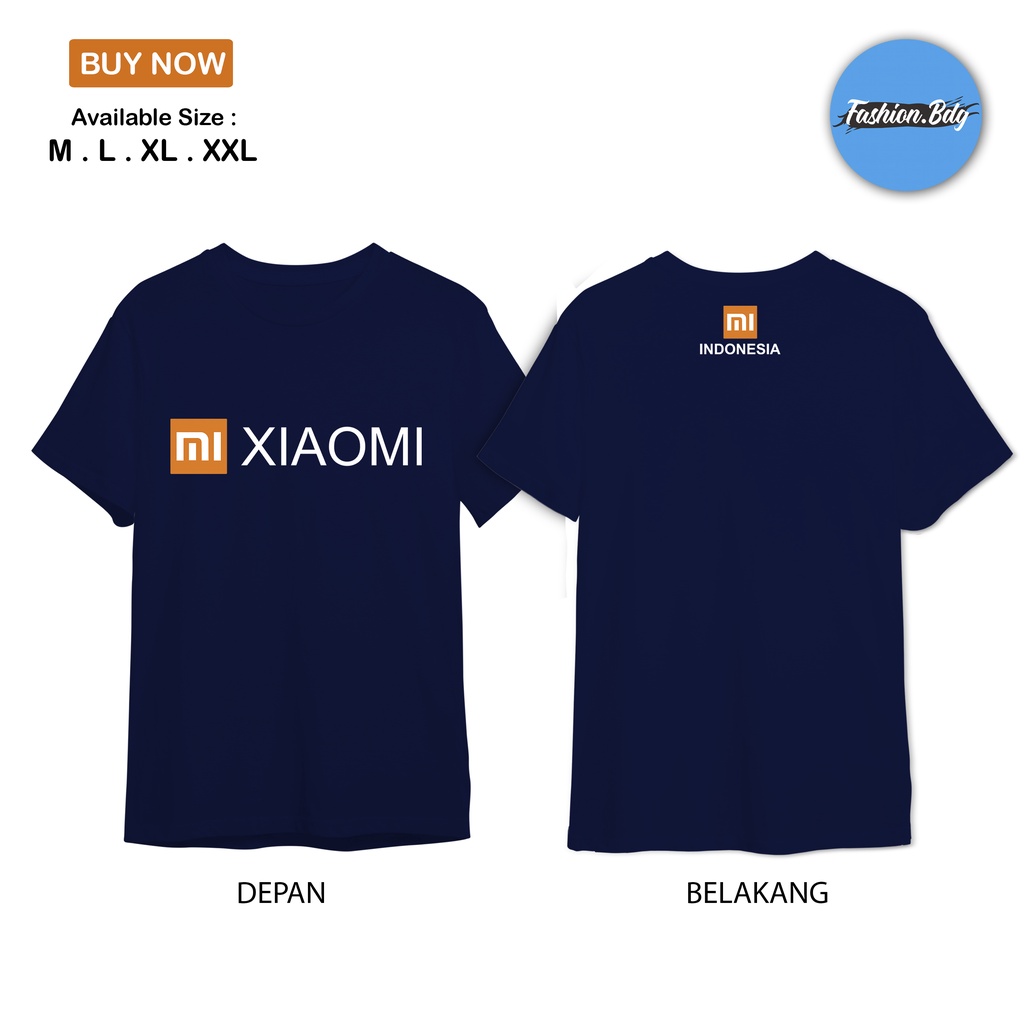 BAJU KAOS PRIA XIAOMI LOGO GADGET HANDPHONE TERLARIS KATUN COMBED 30S