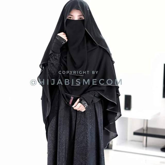 Khimar farfalla hitam by hijabisme