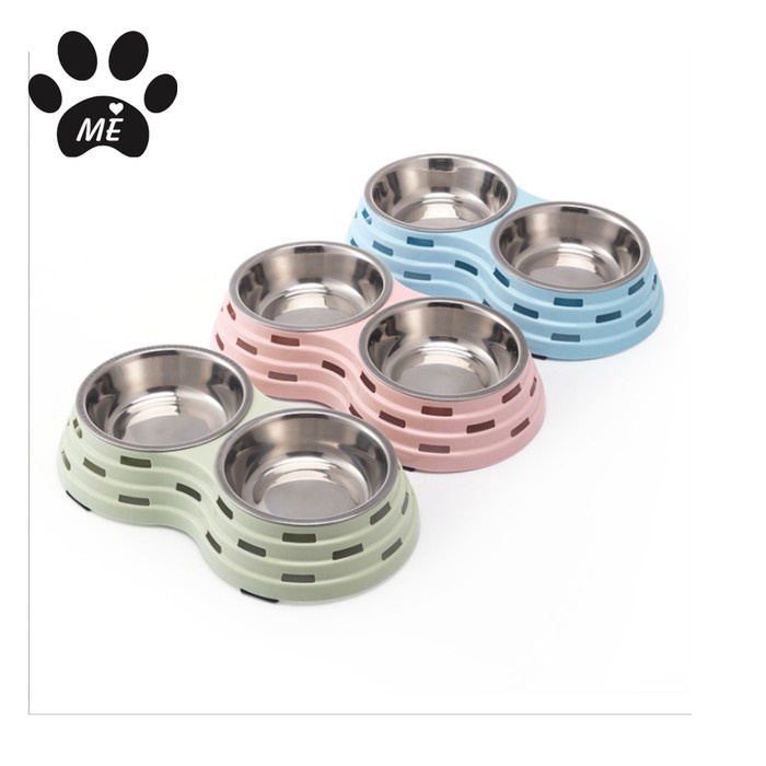 Pet Bowl Anti Slip &quot;TOWER STAINLESS&quot; Tempat Makan Minum Hewan