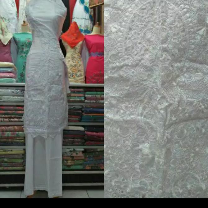 Original Mukena bordir mewah putih Bukittinggi
