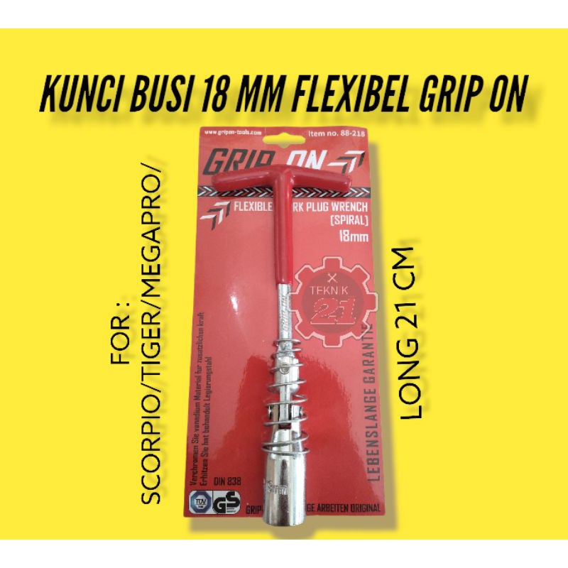 KUNCI BUSI FLEXIBEL 18 MM KUNCI BUSI GRIP ON KUNCI BUSI TIGER KUNCI BUSI SCORPIO