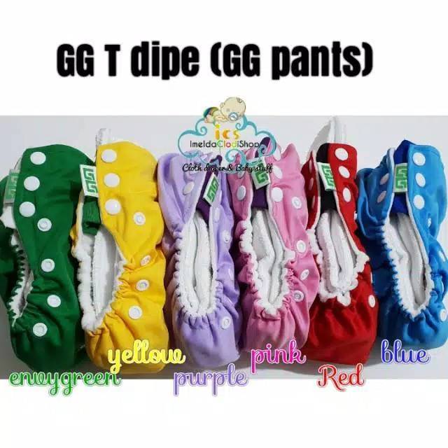 Clodi celana GG T dipe pants popok bayi polos motif set insert terjahit liner stay dry