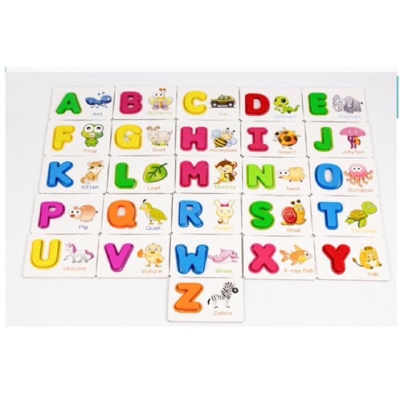 English letters wooden with wipe clean cards - mainan edukasi anak- kado anak - hadiah anak
