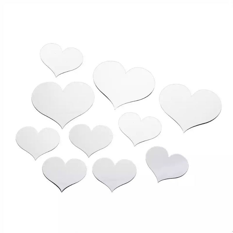 10pcs hiasan dinding wallstiker love mirror