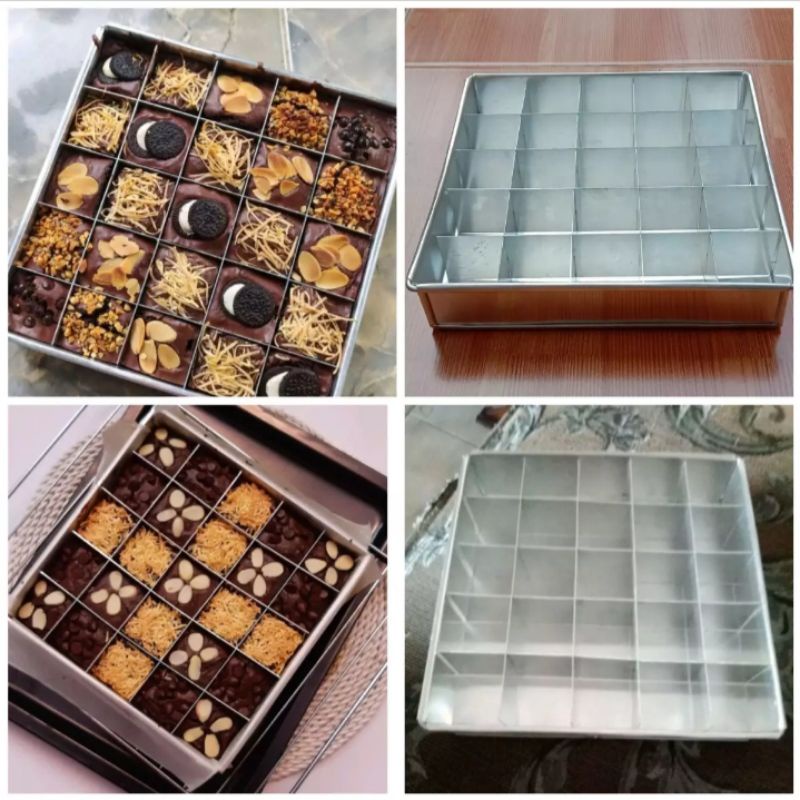 loyang sekat brownies uk 20x20x4cm