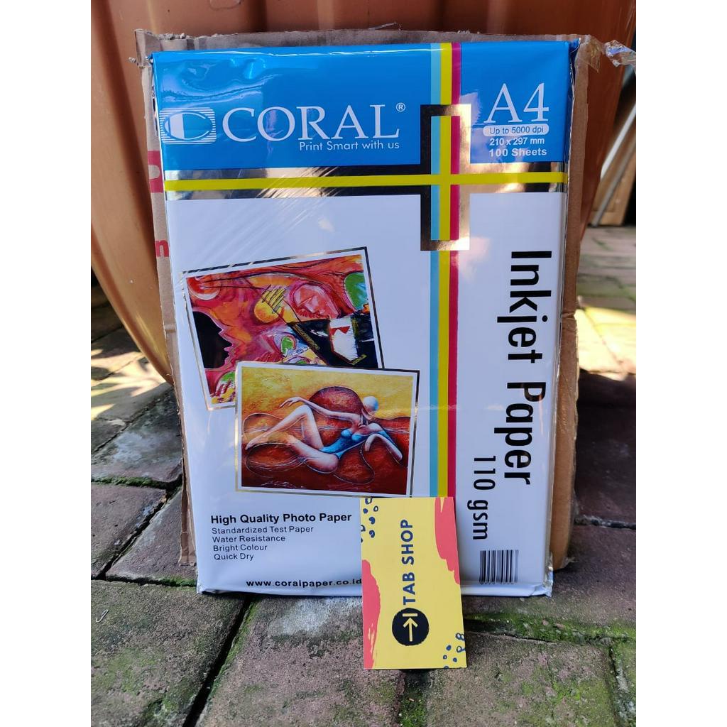 

RB Tab Shop - Coral Inkjet Paper 110 Gsm 100 Sheets A4 - Coral Kertas Inkjet 110 Gsm 100 Sheets A4