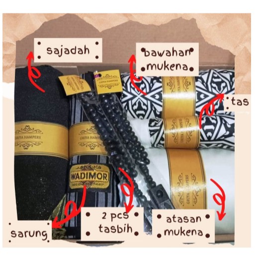 KADO NIKAH/ HAMPERS WEDDING/ PAKET SAJADAH+MUKENA+SARUNG / HAMPERS LEBARAN