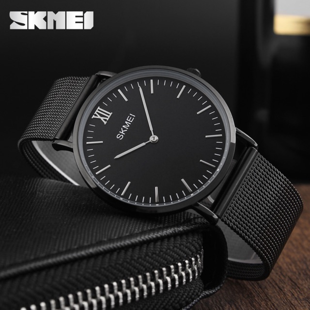 SKMEI Jam Tangan Analog Pria Stainless Steel - 1181C - Black/Black