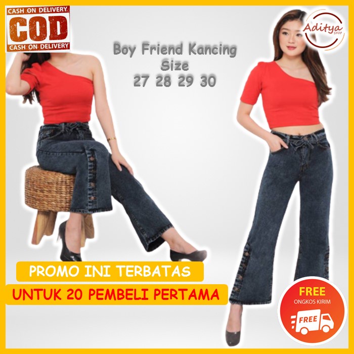 kulot jeans wanita scuba putih plisket highwaist jumbo rayon wanita panjang kancing hw