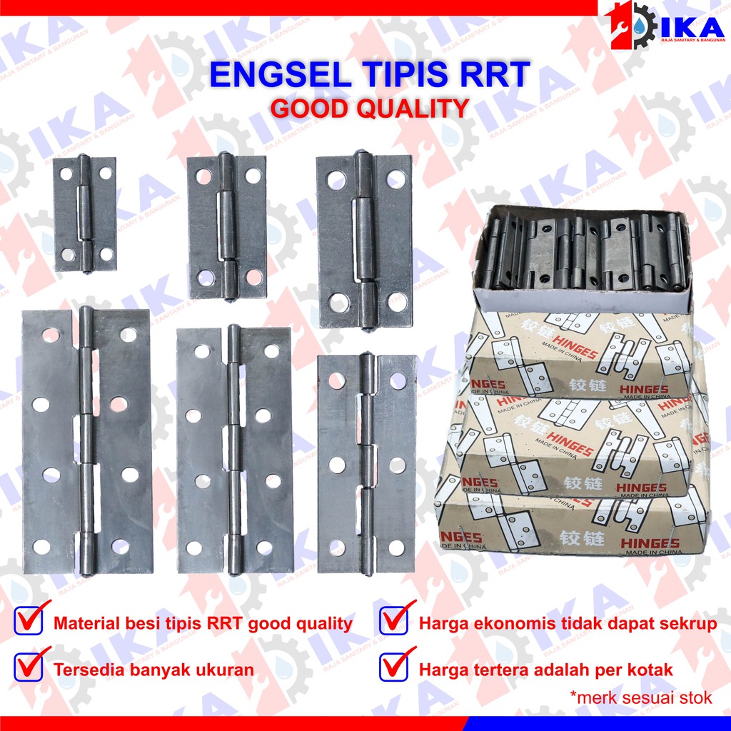 Engsel Tipis RRT isi 24buah (12set) (1lusin set) Engsel Pintu RRT Plat Besi 1 1.5 2 2.5 3 4 Inch Kandang Gerobak - ENGSEL TIPIS RRT HINGES